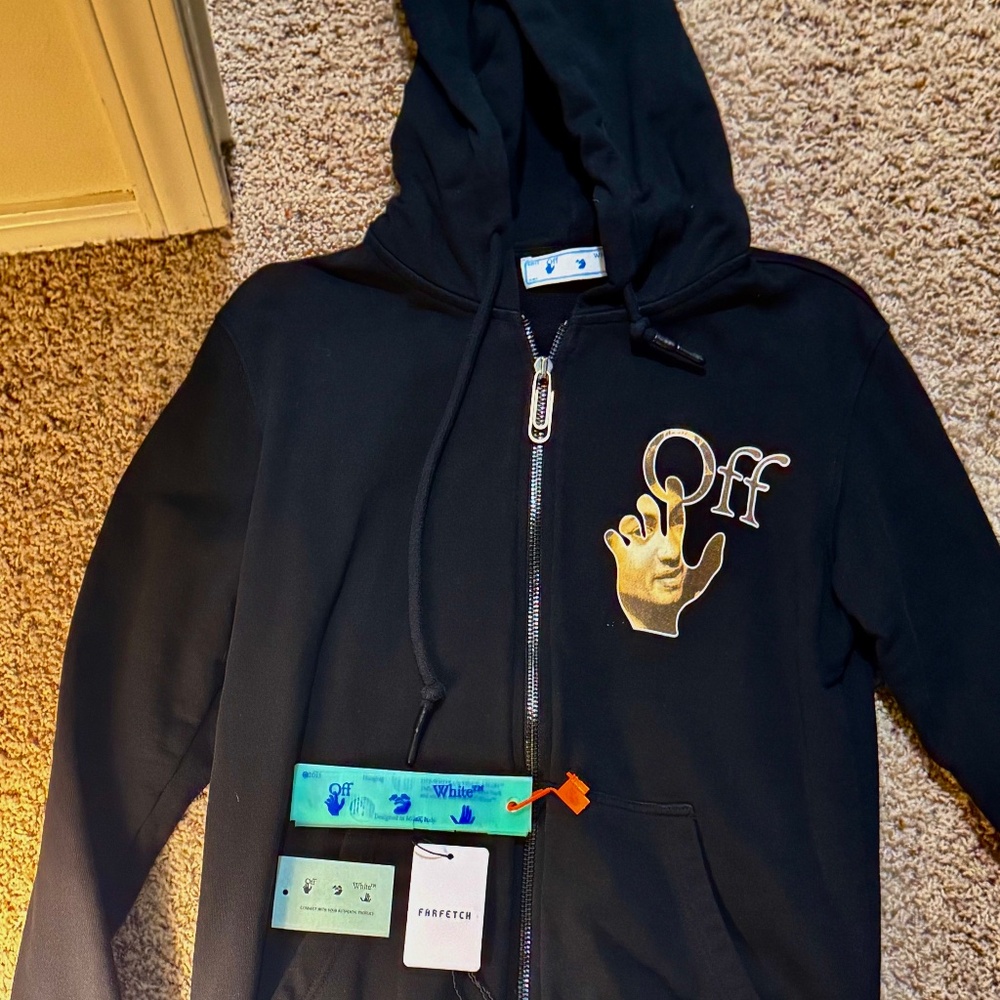 Authenticated Off-White Full Zip Hoodie
